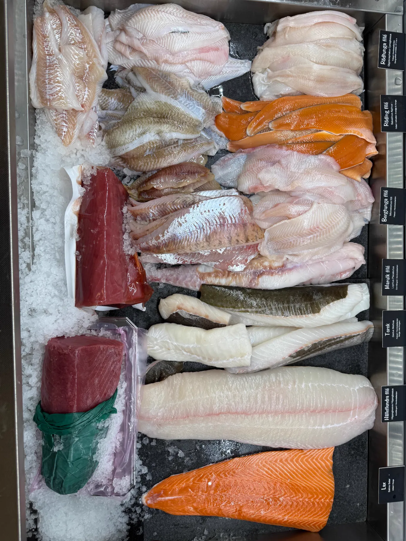 Färska filéer i Firrens fiskdisk